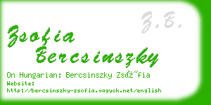 zsofia bercsinszky business card